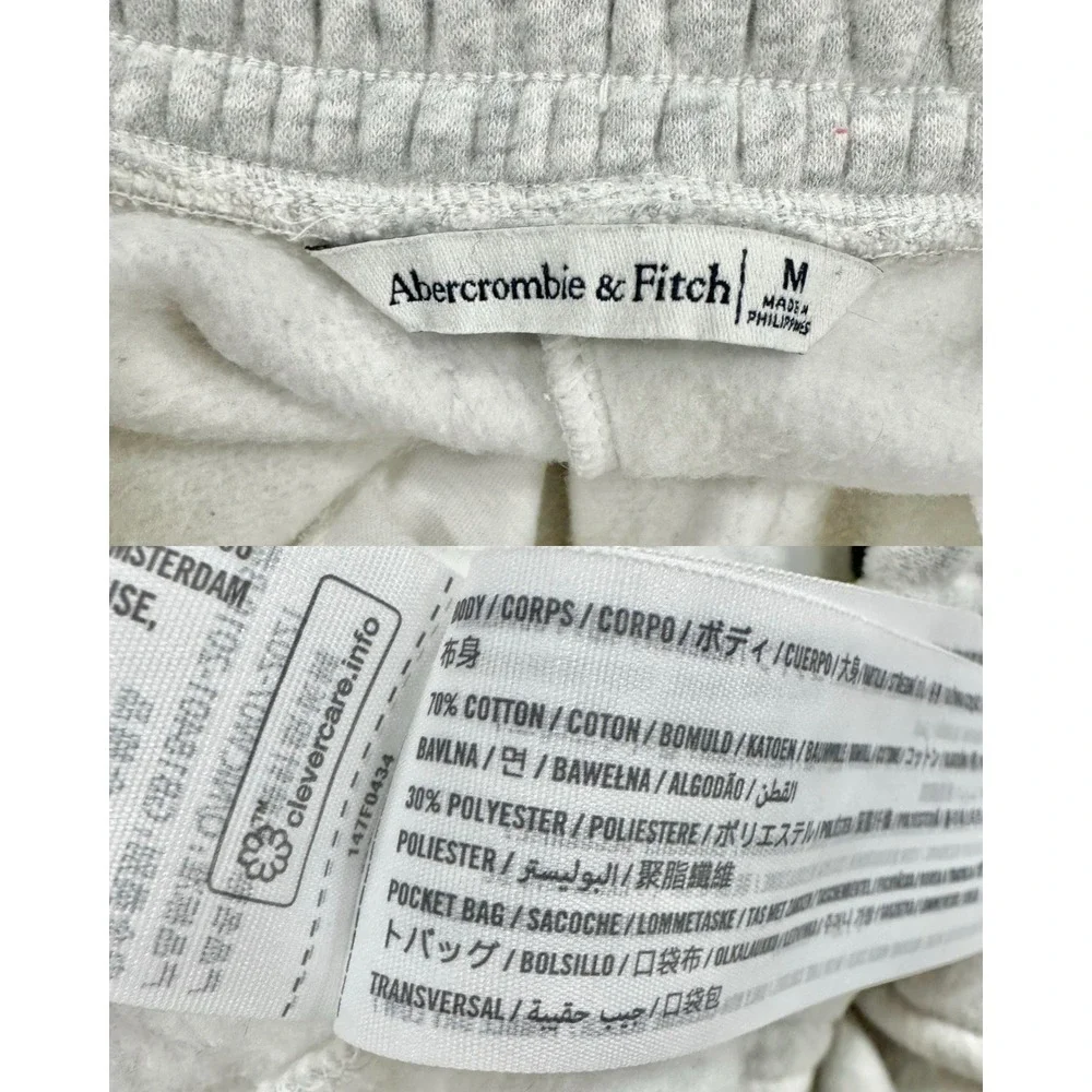 Abercrombie & Fitch Sunday Barrel Sweatpants Women Medium Heather Gray Wide Leg - Picture 4 of 13